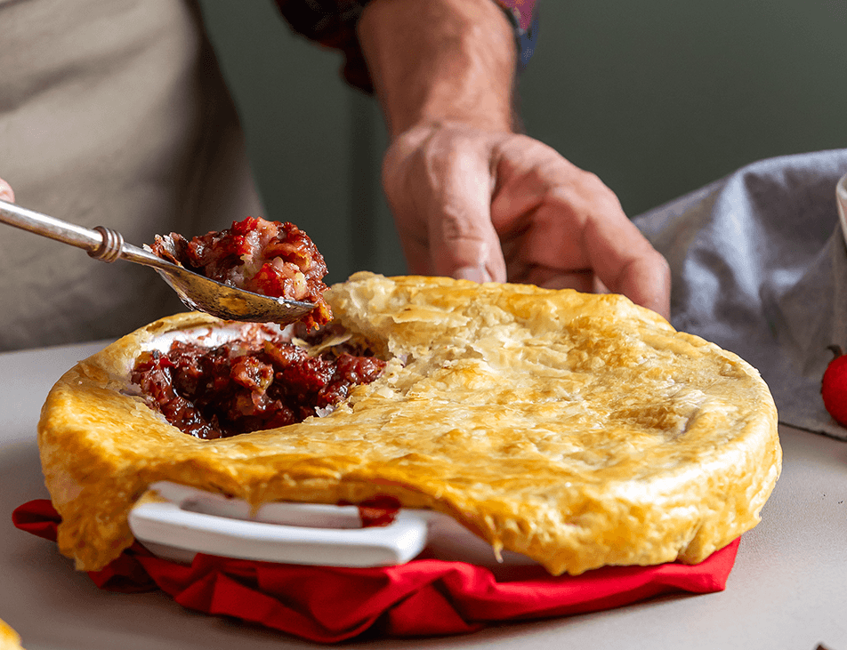 Crumble De Morango Com Chocolate E Massa Folhada